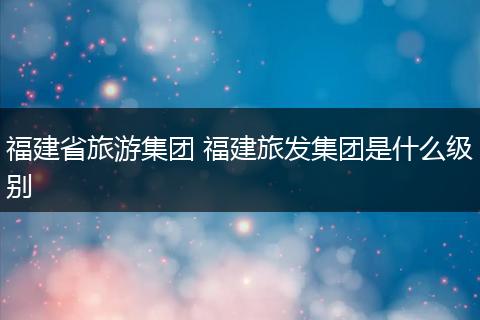 福建省旅游集团 福建旅发集团是什么级别