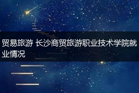 贸易旅游 长沙商贸旅游职业技术学院就业情况