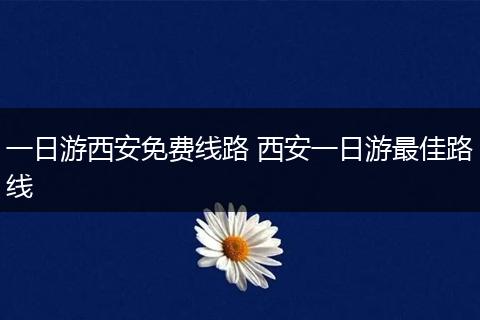 一日游西安免费线路 西安一日游最佳路线