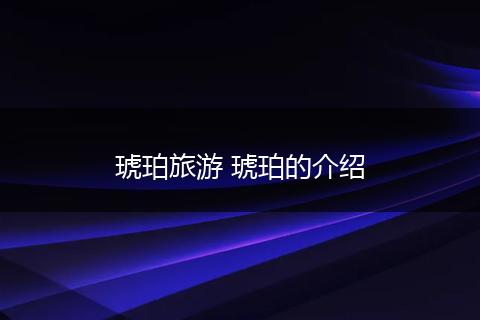 琥珀旅游 琥珀的介绍