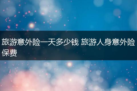 旅游意外险一天多少钱 旅游人身意外险保费