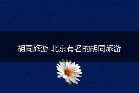 胡同旅游 北京有名的胡同旅游