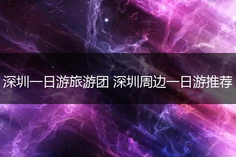 深圳一日游旅游团 深圳周边一日游推荐