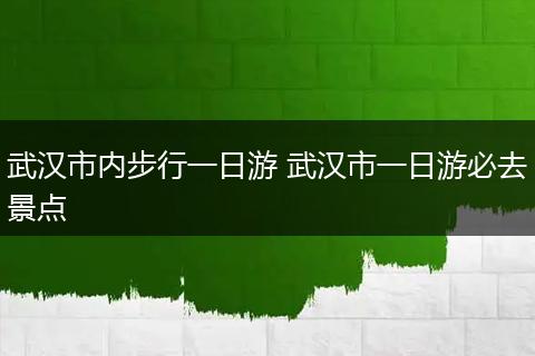 武汉市内步行一日游 武汉市一日游必去景点