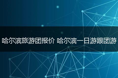 哈尔滨旅游团报价 哈尔滨一日游跟团游