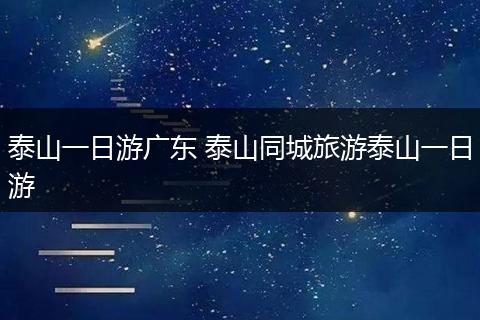 泰山一日游广东 泰山同城旅游泰山一日游