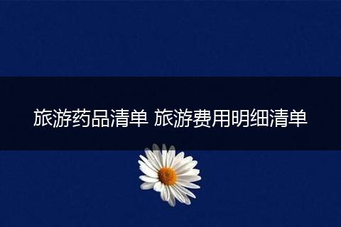 旅游药品清单 旅游费用明细清单