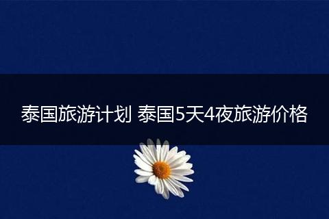 泰国旅游计划 泰国5天4夜旅游价格