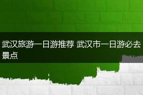 武汉旅游一日游推荐 武汉市一日游必去景点