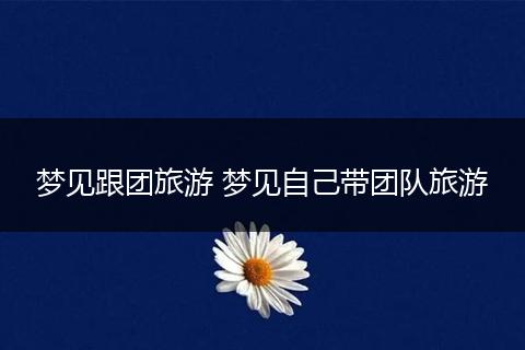 梦见跟团旅游 梦见自己带团队旅游