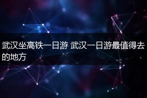 武汉坐高铁一日游 武汉一日游最值得去的地方
