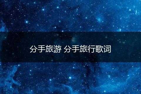 分手旅游 分手旅行歌词