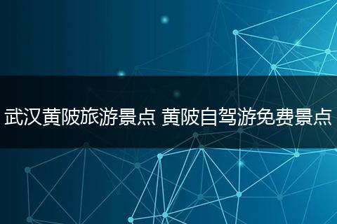 武汉黄陂旅游景点 黄陂自驾游免费景点