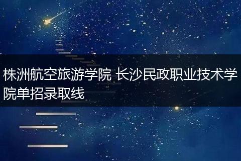 株洲航空旅游学院 长沙民政职业技术学院单招录取线
