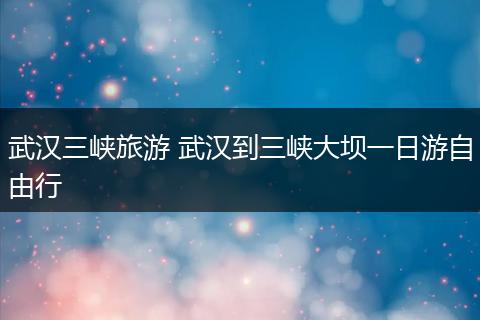 武汉三峡旅游 武汉到三峡大坝一日游自由行