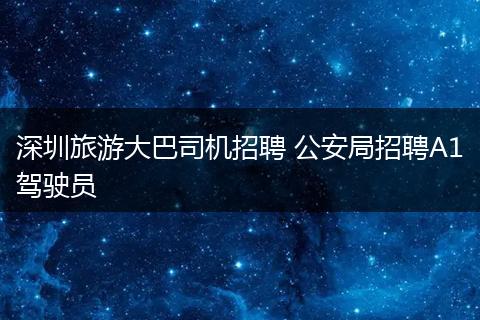 深圳旅游大巴司机招聘 公安局招聘A1驾驶员