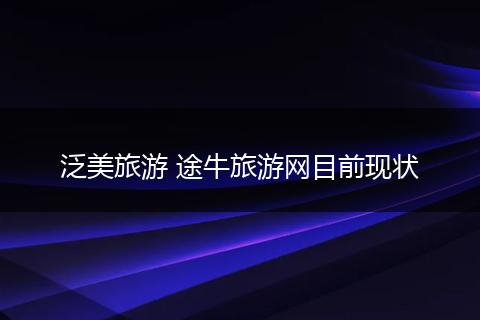 泛美旅游 途牛旅游网目前现状