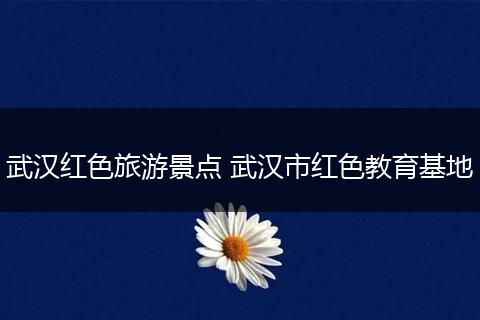 武汉红色旅游景点 武汉市红色教育基地