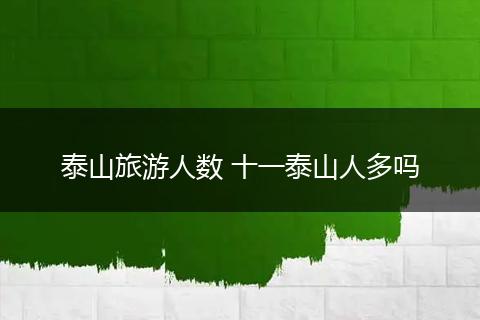 泰山旅游人数 十一泰山人多吗