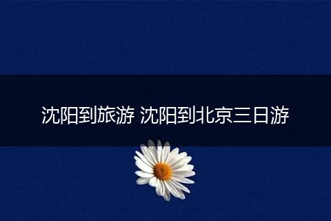沈阳到旅游 沈阳到北京三日游