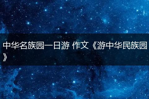 中华名族园一日游 作文《游中华民族园》