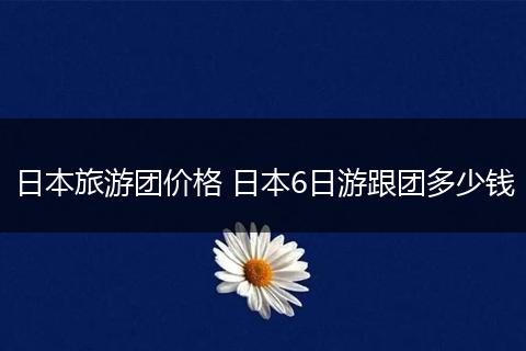 日本旅游团价格 日本6日游跟团多少钱