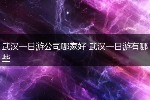 武汉一日游公司哪家好 武汉一日游有哪些