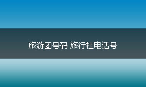 旅游团号码 旅行社电话号