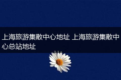 上海旅游集散中心地址 上海旅游集散中心总站地址