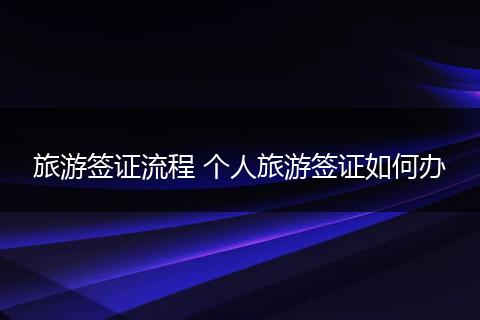 旅游签证流程 个人旅游签证如何办