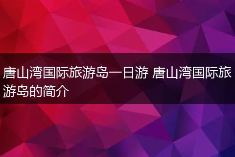 唐山湾国际旅游岛一日游 唐山湾国际旅游岛的简介