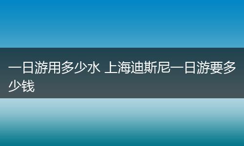 一日游用多少水 上海迪斯尼一日游要多少钱
