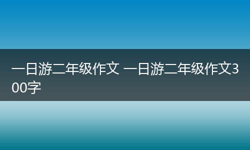 一日游二年级作文 一日游二年级作文300字