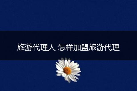 旅游代理人 怎样加盟旅游代理