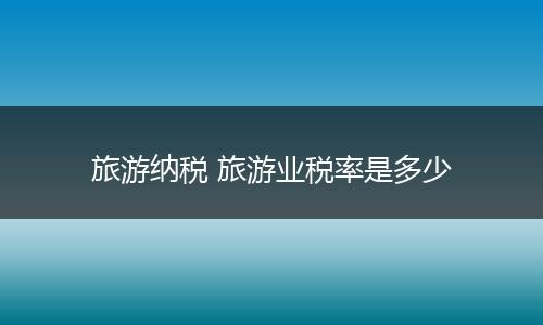 旅游纳税 旅游业税率是多少