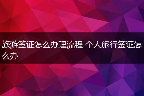 旅游签证怎么办理流程 个人旅行签证怎么办