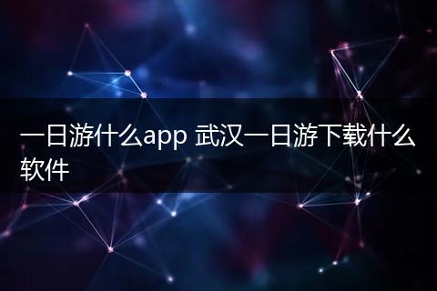 一日游什么app 武汉一日游下载什么软件