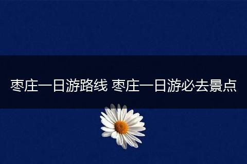 枣庄一日游路线 枣庄一日游必去景点