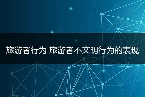 旅游者行为 旅游者不文明行为的表现