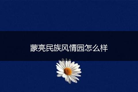 蒙亮民族风情园怎么样