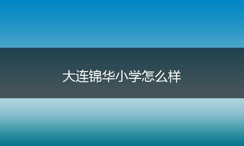 大连锦华小学怎么样