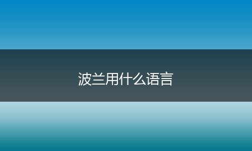 波兰用什么语言