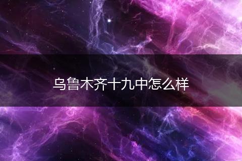 乌鲁木齐十九中怎么样