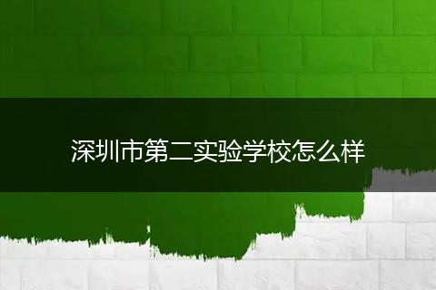 深圳市第二实验学校怎么样