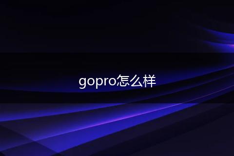 gopro怎么样