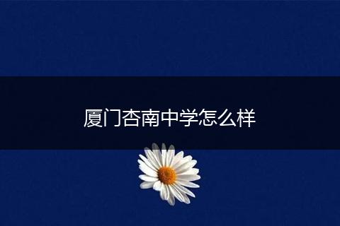 厦门杏南中学怎么样