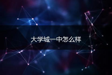 大学城一中怎么样