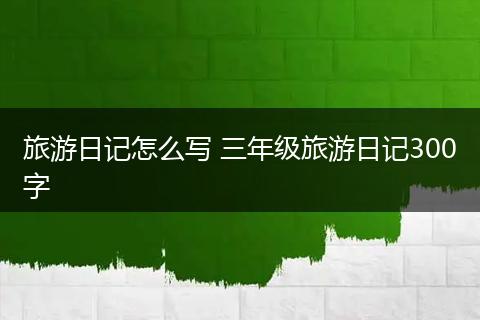 旅游日记怎么写 三年级旅游日记300字