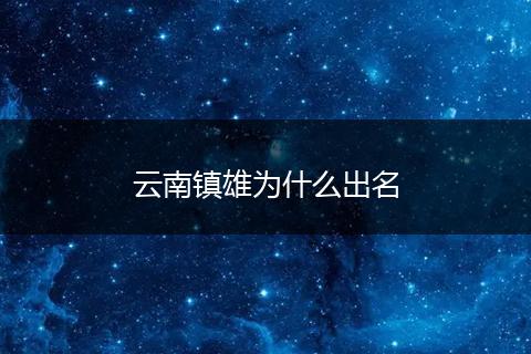云南镇雄为什么出名
