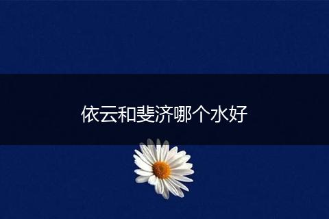 依云和斐济哪个水好